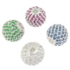 Perles en argent Cubic Zirconia, argent sterling 925, Rond, avec zircone cubique, plus de couleurs à choisir Environ 2mm, Vendu par PC