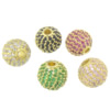 Perles en argent Cubic Zirconia, argent sterling 925, Rond, avec zircone cubique, plus de couleurs à choisir Environ 2mm, Vendu par PC
