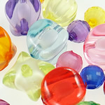 collier en perle acrylique , perle dans une perle, couleurs mélangées, 10-25mm Environ 2-2.5mm Vendu par sac
