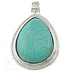 Turquoise Zinc Alloy Pendants, with turquoise, Teardrop, stripe, green, nickel, lead & cadmium free Approx 7mm 