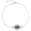 Evil Eye Jewelry Bracelet, 925 Sterling Silver, with 1 Inch extender chain, plated, oval chain & enamel & with cubic zirconia Approx 6 Inch 