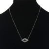 Evil Eye Jewelry Necklace, 925 Sterling Silver, plated, oval chain & enamel & with cubic zirconia Approx 16 Inch 