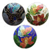 Smooth Cloisonne Beads, with flower pattern & mixed Approx 1.5mm 