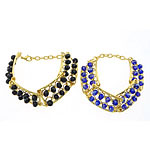 Zinc Alloy Crystal Bracelets, with iron chain & Crystal, gold color plated, faceted Approx 6 Inch 