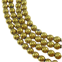 Perles hématite magnétique, Rond, styles différents pour le choix, grade A, 4mm pouce Vendu par brin