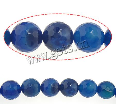 Natural Blue Agate Beads, Round, more sizes for choice & faceted, Hole:Approx 1-1.5mm, Length:Approx 15.5 Inch, Sold By Strand