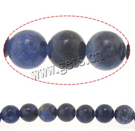 Sodalite Beads, Round, more sizes for choice, Hole:Approx 1mm, Length:15 Inch, Sold By Strand