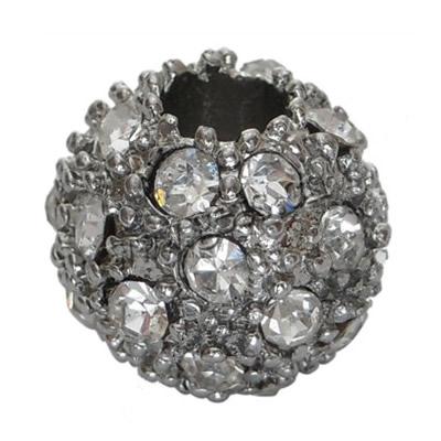 Strass Zinklegierung Perlen, mit Zinklegierung, rund, plattiert, Kundenindividuell & großes Loch, keine, Bohrung:ca. 2.5mm, verkauft von PC
