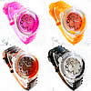 Women Wrist Watch, Plastic, with Silicone & Zinc Alloy, platinum color plated, with heart pattern 45mm, 18mm Approx 9 Inch 