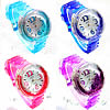 Women Wrist Watch, Plastic, with Silicone & Zinc Alloy, platinum color plated 45mm, 18mm Approx 9 Inch 