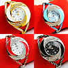Cuff Bangle Watch, Zinc Alloy, with Glass, plated, for woman & enamel & with rhinestone 38mm, 6mm Approx 7 Inch 