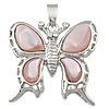 Brass Shell Pendants, with Shell, Butterfly, with rhinestone Approx 