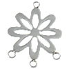 Stainless Steel Charm Connector, Flower, 1/3 loop, original color Approx 1.5mm 