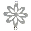 Stainless Steel Charm Connector, Flower, 1/1 loop, original color Approx 1.5mm 