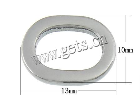 Нержавеющая сталь Связывание кольцо, нержавеющая сталь, Плоская овальная форма, оригинальный цвет, 13x10x2mm, 2mm, отверстие:Приблизительно 6x9mm, продается PC