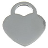 Encantos de etiqueta de acero inoxidable, Corazón, Modificado para requisitos particulares, color original, 20x23x1.5mm, agujero:aproximado 8x6mm, Vendido por UD