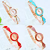 Fashion Watch Bracelet, Zinc Alloy, with Glass, plated, for woman & enamel & with rhinestone 21mm, 9mm Approx 7.8 Inch 