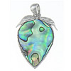 Abalone Shell Pendants, Brass, with Abalone Shell, Strawberry, platinum color plated, nickel, lead & cadmium free Approx 