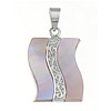 Brass Shell Pendants, with Pink Shell, Rectangle, nickel, lead & cadmium free Approx 