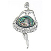 Abalone Shell Pendants, Brass, with Abalone Shell, Girl, platinum color plated, with rhinestone, nickel, lead & cadmium free Approx 