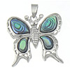 Abalone Shell Pendants, Brass, with Abalone Shell, Butterfly, platinum color plated, with rhinestone, nickel, lead & cadmium free Approx 