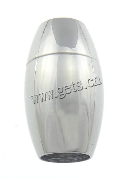 Runder Edelstahl Magnetverschluss, 316 Edelstahl, oval, plattiert, Kundenindividuell, keine, 18x10.5mm, Bohrung:ca. 6mm, verkauft von PC