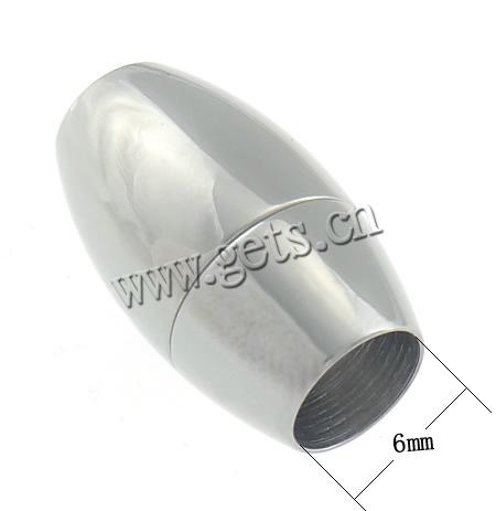 Runder Edelstahl Magnetverschluss, 316 Edelstahl, oval, plattiert, Kundenindividuell, keine, 18x10.5mm, Bohrung:ca. 6mm, verkauft von PC
