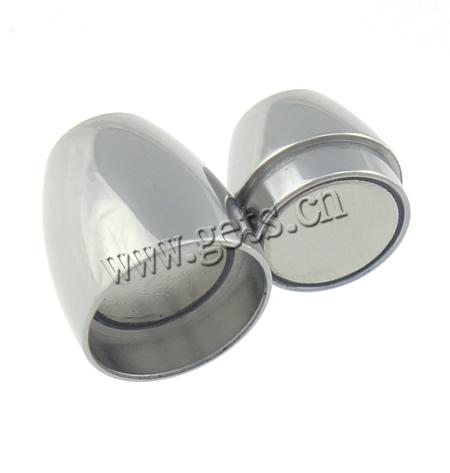 Round Stainless Steel Magnetic Clasp, 316 Stainless Steel, Oval, plated, Customized, more colors for choice, 18x10.5mm, Hole:Approx 6mm, Sold By PC