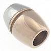 Runder Edelstahl Magnetverschluss, 316 Edelstahl, oval, plattiert, Kundenindividuell & zweifarbig, 15.5x11.5mm, Bohrung:ca. 6.2mm, verkauft von PC