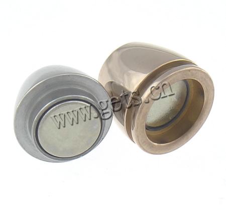 Runder Edelstahl Magnetverschluss, 316 Edelstahl, oval, plattiert, Kundenindividuell & zweifarbig, 15.5x11.5mm, Bohrung:ca. 6.2mm, verkauft von PC