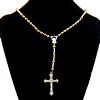 Crystal Zinc Alloy Necklace, with Plastic & Zinc Alloy, with 1.5Inch extender chain, Cross, platinum color plated, faceted 3mm Approx 19 Inch 