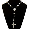 Fashion Woven Ball Necklace, Nylon Cord, with Black Agate & Zinc Alloy, Cross, adjustable & with rhinestone 10mm, 8mm Approx 26-35 Inch 