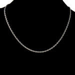 Cadena del collar de acero inoxidable, acero inoxidable 304, cadena de cuerda, color original, 3mm, longitud:aproximado 18 Inch, Vendido por Sarta