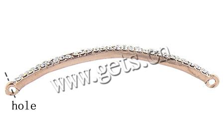 Zinc Alloy Connector Bar, Rectangle, plated, with Mideast rhinestone & 1/1 loop, more colors for choice, nickel, lead & cadmium free, 3x46x2.5mm, Hole:Approx 1.5mm, Sold By PC