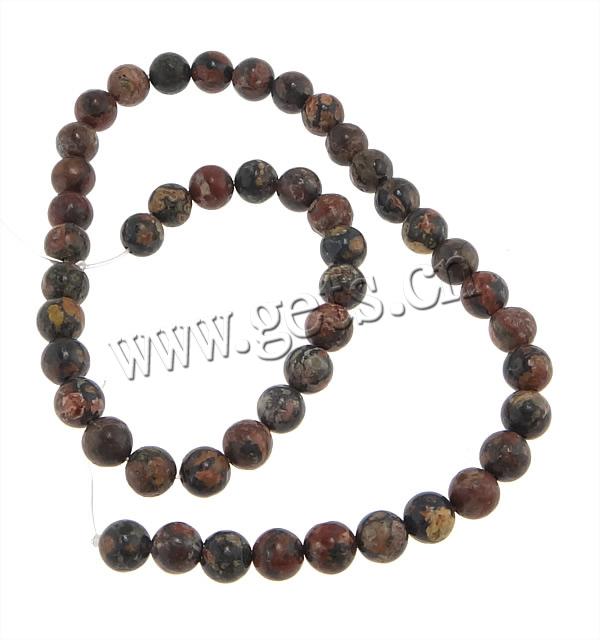Leopard Skin Stone Bead, Round, more sizes for choice, Hole:Approx 1-2mm, Length:15 Inch, Sold By Strand