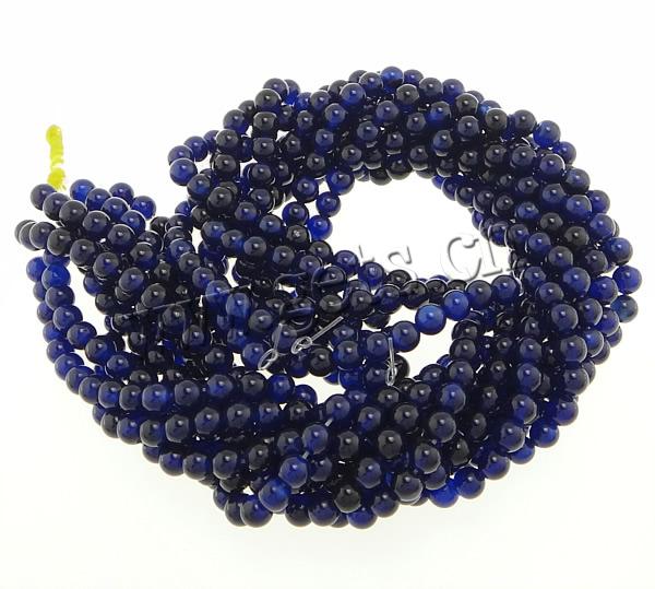 Natural Blue Agate Beads, Round, more sizes for choice, Hole:Approx 1-1.5mm, Length:Approx 15.5 Inch, Sold By Strand
