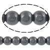 Perles hématite magnétique, Rond, noire, 5mm Environ 1-1.5mm pouce, Environ Vendu par brin