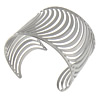 Stainless Steel Cuff Bangle, open & hollow, original color  Approx 6.5 Inch 