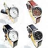 Women Wrist Watch, Zinc Alloy, with PU Leather & Glass, platinum color plated, for woman & with rhinestone 30mm, 14mm Approx 7.8 Inch 