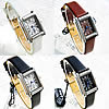 Bracelets de montre pour femmes, alliage de zinc, avec cuir PU & verre, Placage de couleur platine, plus de couleurs à choisir 14mm Environ 7.8 pouce, Vendu par PC