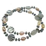 Freshwater Shell Bracelet, with pearl 3-4mm,4-5mm Inch 