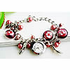 Fashion Watch Bracelet, Zinc Alloy, with Lampwork & Glass Seed Beads & Glass, platinum color plated, oval chain, 15mm Approx 7.5 Inch 