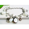Mode Montre-bracelet, alliage de zinc, avec chalumeau & perles de rocaille en verre, Placage de couleur platine, chaîne ovale, 15mm Environ 7.5 pouce, Vendu par brin