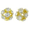 Ball Rhinestone Spacer, with Zinc Alloy, Round, plated 15-16mm Approx 2mm 