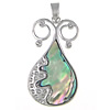 Abalone Shell Pendants, Brass, with Abalone Shell, Teardrop, platinum color plated Approx Inner Approx 1.5mm 