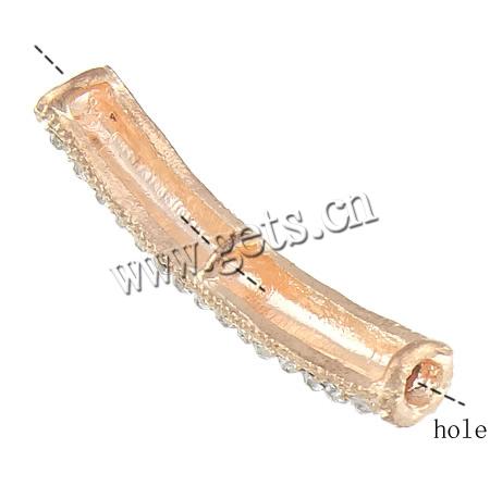 Rhinestone Zinc Alloy Connector, Tube, plated, Customized & with rhinestone, more colors for choice, 41x7.5x5.8mm, Hole:Approx 3.5mm, Sold By PC