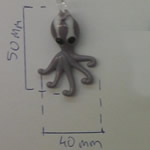 Lampwork Fridge Magnet, Octopus 