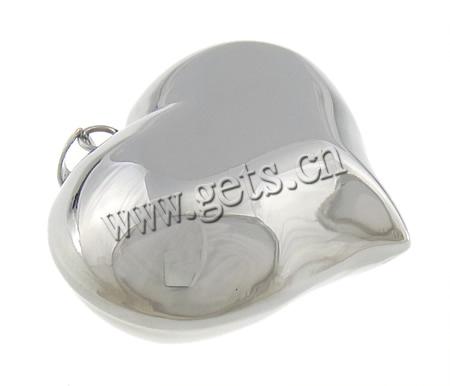Stainless Steel Tag Charm, Heart, original color, 44x38x19mm, Hole:Approx 3.5x7mm, Sold By PC
