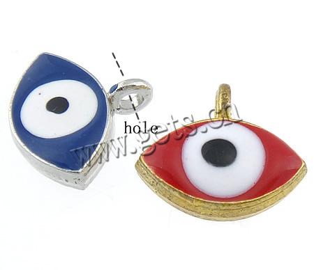 Zinc Alloy Evil Eye Pendant, Horse Eye, plated, Customized & enamel, more colors for choice, 13x11.5x4mm, Hole:Approx 1mm, Sold By PC
