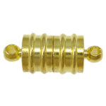 Brass Magnetic Clasp, Tube, single-strand, gold color Approx 2MM 